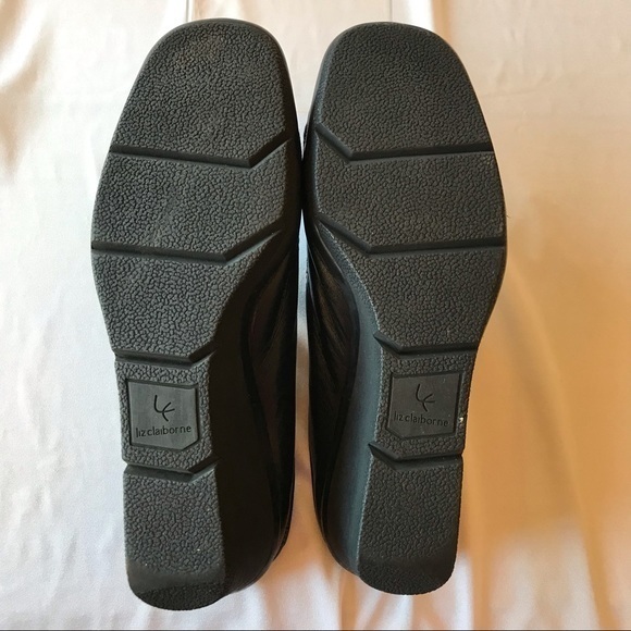 Liz Claiborne Evie 2 Women's Black Patchwork Wedge Mule Shoes-Size 8 1/2 M - Picture 5 of 7